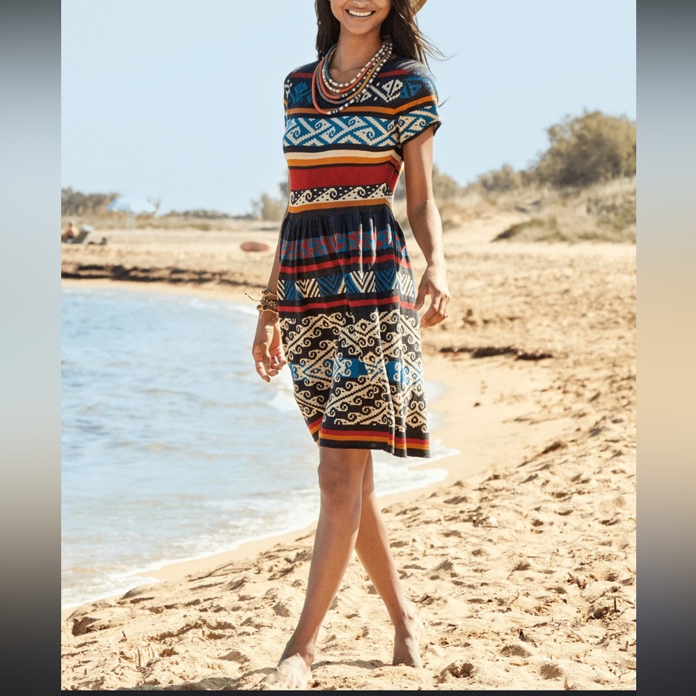 Peruvian Connection Multicolor Patterned Dress - Picture 1 of 7